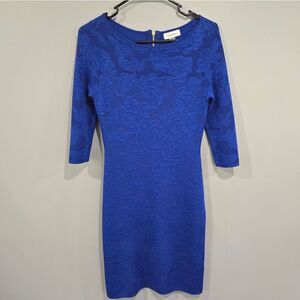 🐢 Calvin Klein Blue Lace Bodycon dress.  Size S